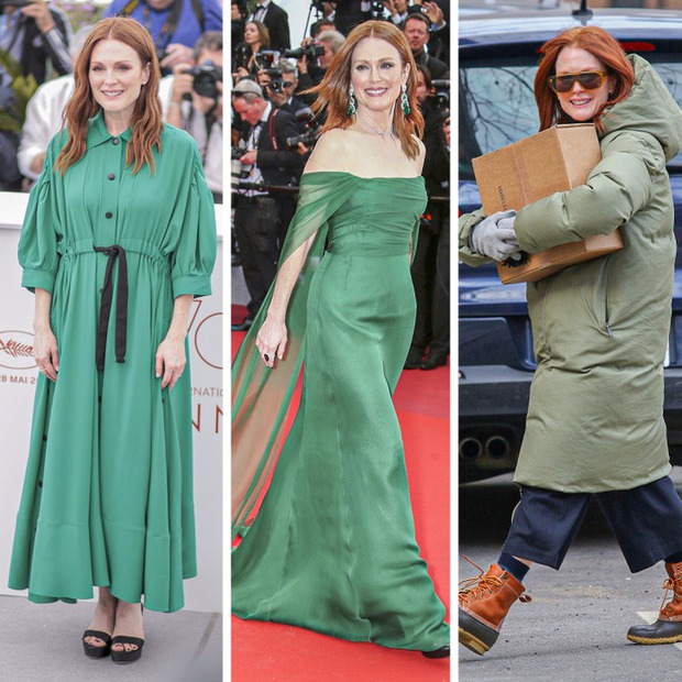 Julianne Moore mặc trang phục xanh lá cây nhã nhặn